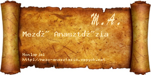 Mező Anasztázia névjegykártya